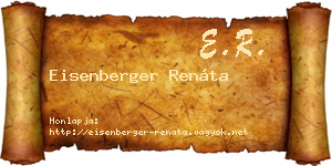 Eisenberger Renáta névjegykártya